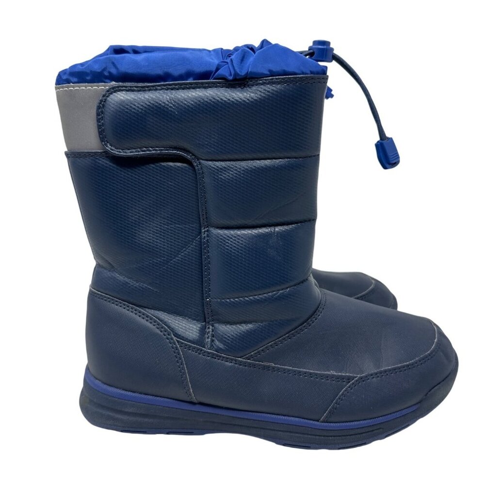Lands End Youth Insulated Winter Snow Boots Hook & Loop Reflective Size 5M